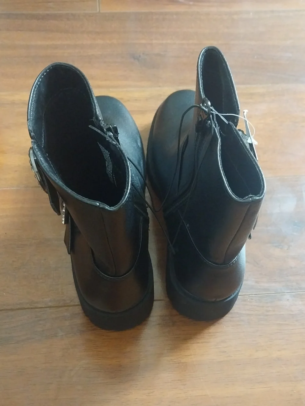 art class Black Girls' Ankle Boots with Buckle Accent